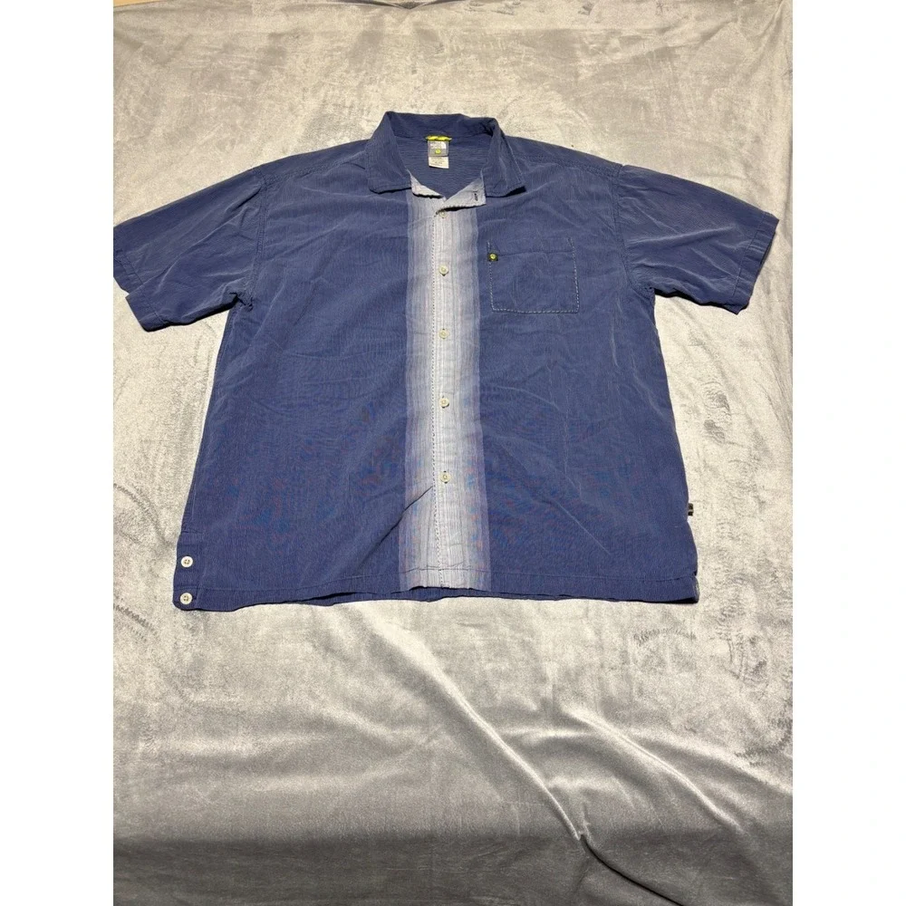 The North Face Mens XL Blue Short Sleeve Button Front A5 Series Shirt